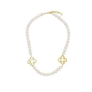 Casablanca Medium Pearl Logo Necklace